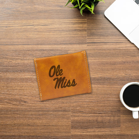 Rico Industries NCAA University of Mississippi - Ole Miss  Laser Engraved Faux Leather Trifold Wallet-2