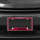 Rico Industries NCAA Arkansas Razorbacks Classic 12" x 6" Chrome License Plate Frame-1