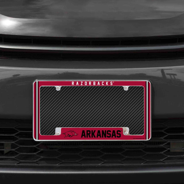 Rico Industries NCAA Arkansas Razorbacks Classic 12" x 6" Chrome License Plate Frame-1