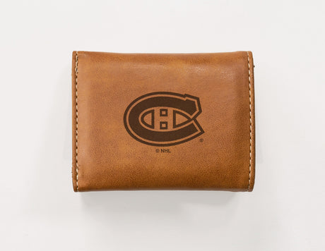Rico Industries NHL  Montreal Canadiens  Laser Engraved Faux Leather Trifold Wallet-1