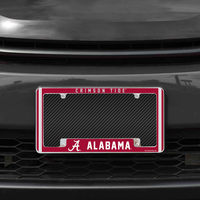 Rico Industries NCAA Alabama Crimson Tide Classic 12" x 6" Chrome License Plate Frame-1