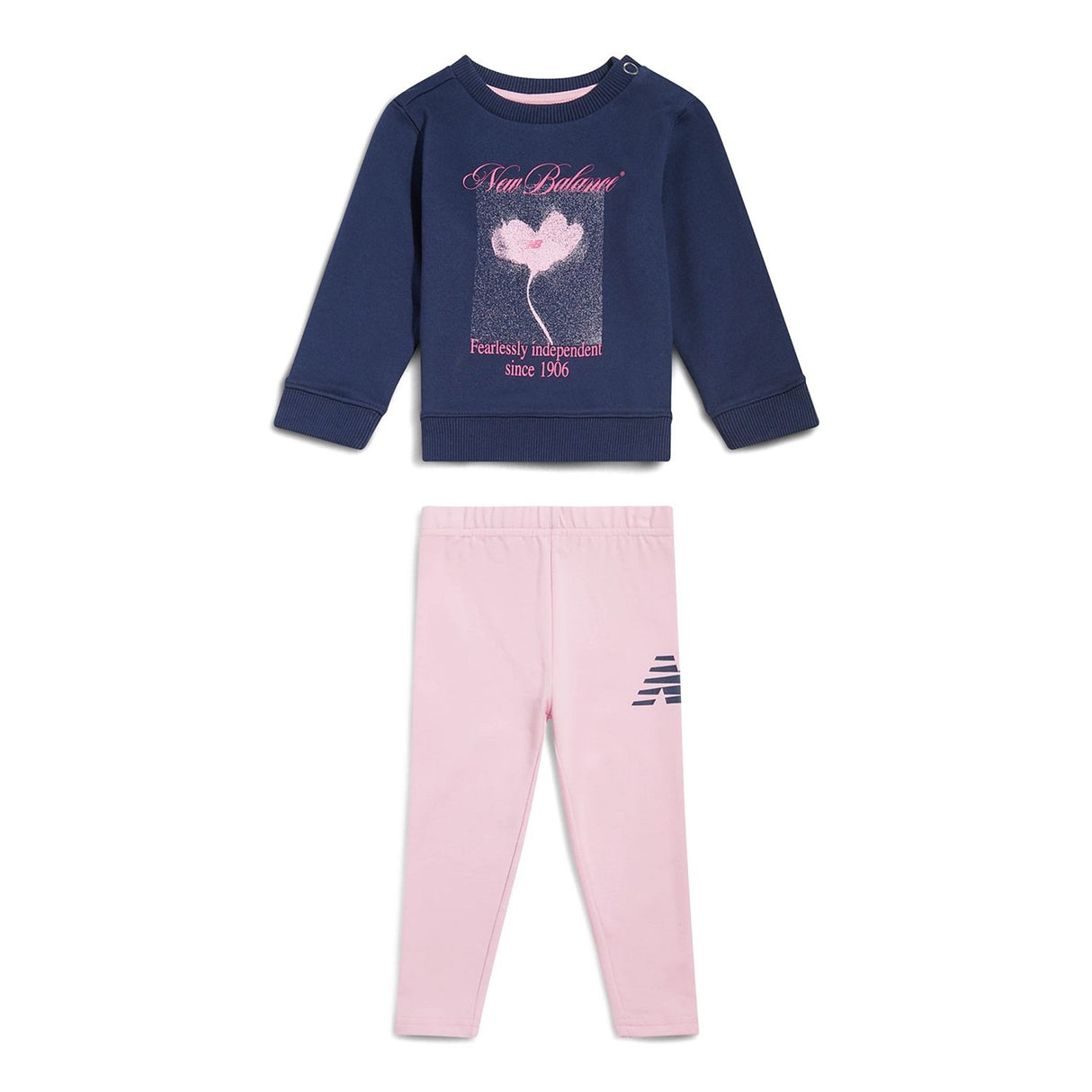 New Balance Infant & Toddler Floral Graphic Crew & Leggings Set-1