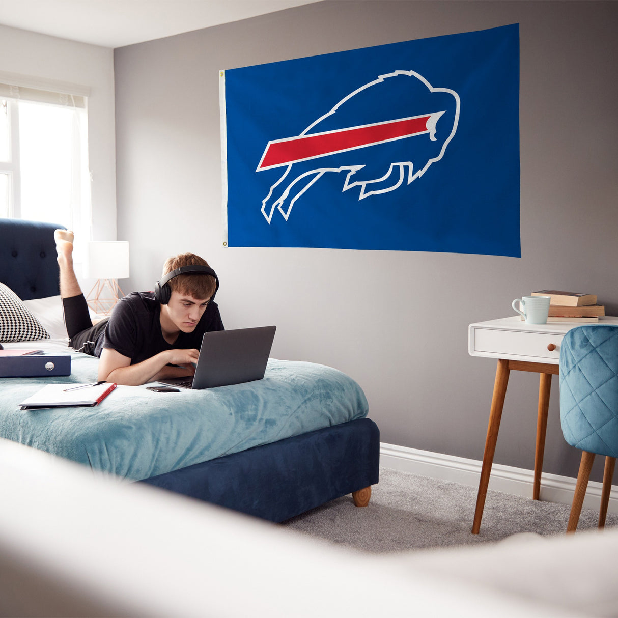 Rico Industries NFL  Buffalo Bills Blue 3' x 5' Banner Flag-3