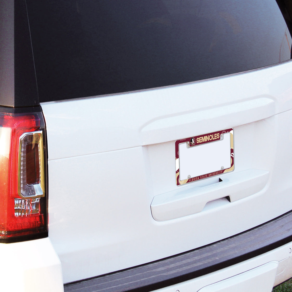 Rico Industries NCAA Florida State Seminoles Wave 12" x 6" Chrome License Plate Frame-3