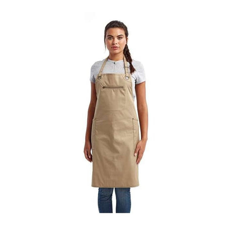 Artisan Collection by Reprime Barley Contrast Stitch Recycled Bib Apron-1