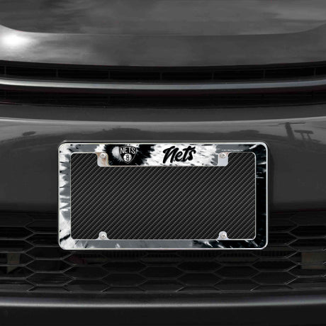 Rico Industries NBA  Brooklyn Nets Tie Dye 12" x 6" Chrome License Plate Frame-1