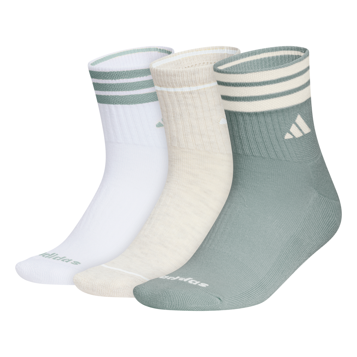 adidas Women's Cushioned 3-Stripe 4.0 3-Pack High Quarter Sock Unisex Accessories Socks