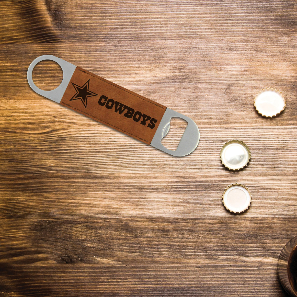 Rico Industries NFL  Dallas Cowboys Brown Laser Engraved Bar Blade-1