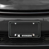 Rico Industries NCAA Nebraska Cornhuskers Black 12" x 6" Chrome License Plate Frame-1