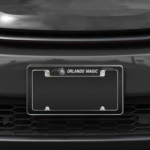 Rico Industries NBA  Orlando Magic Black 12" x 6" Chrome License Plate Frame-1