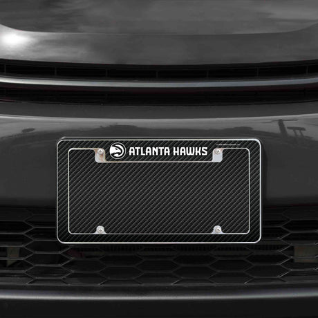 Rico Industries NBA  Atlanta Hawks Black 12" x 6" Chrome License Plate Frame-1