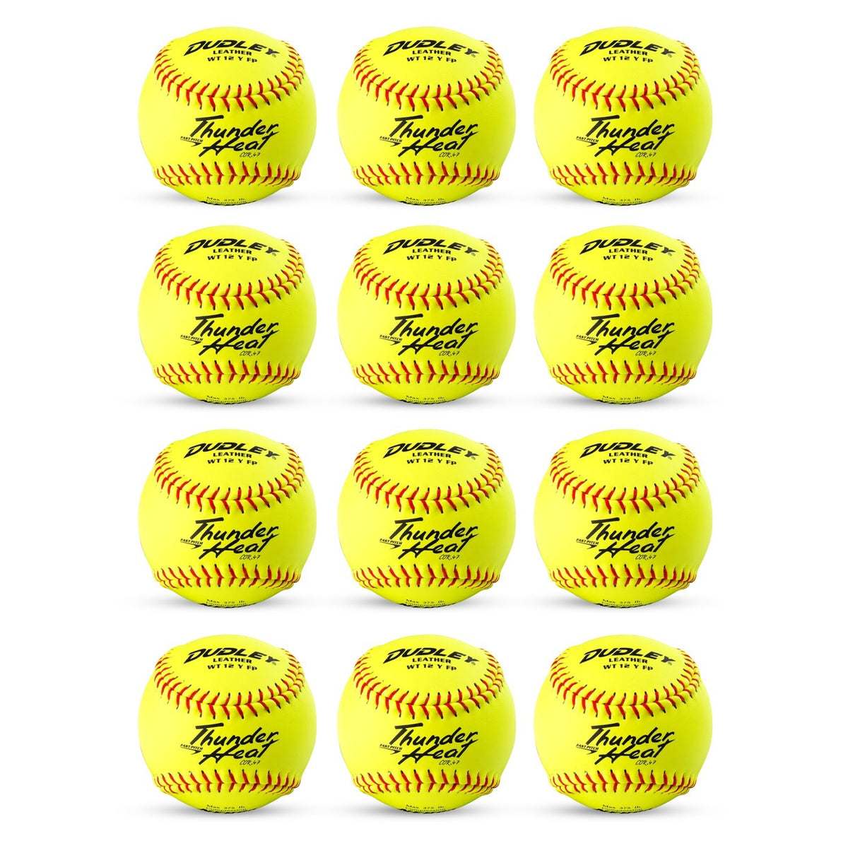 Dudley One Dozen NFHS/KHSAA Thunder Heat Leather Fastpitch Softballs-2