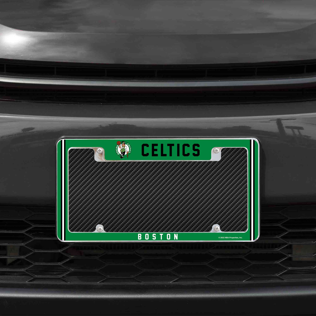 Rico Industries NBA  Boston Celtics Classic 12" x 6" Chrome License Plate Frame-1