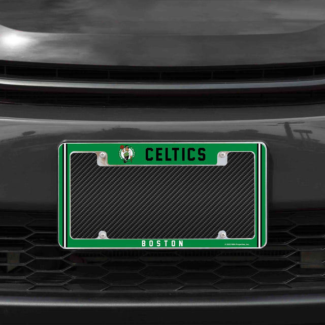 Rico Industries NBA  Boston Celtics Classic 12" x 6" Chrome License Plate Frame-1