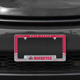 Rico Industries NCAA Ohio State Buckeyes Two-Tone 12" x 6" Chrome License Plate Frame-1