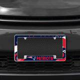 Rico Industries NFL  New England Patriots Wave 12" x 6" Chrome License Plate Frame-1