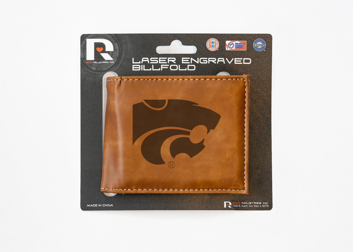 Rico Industries NCAA Kansas State Wildcats - KSU  Laser Engraved Billfold Wallet-3