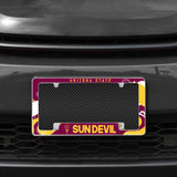 Rico Industries NCAA Arizona State Sun Devils - ASU Wave 12" x 6" Chrome License Plate Frame-1