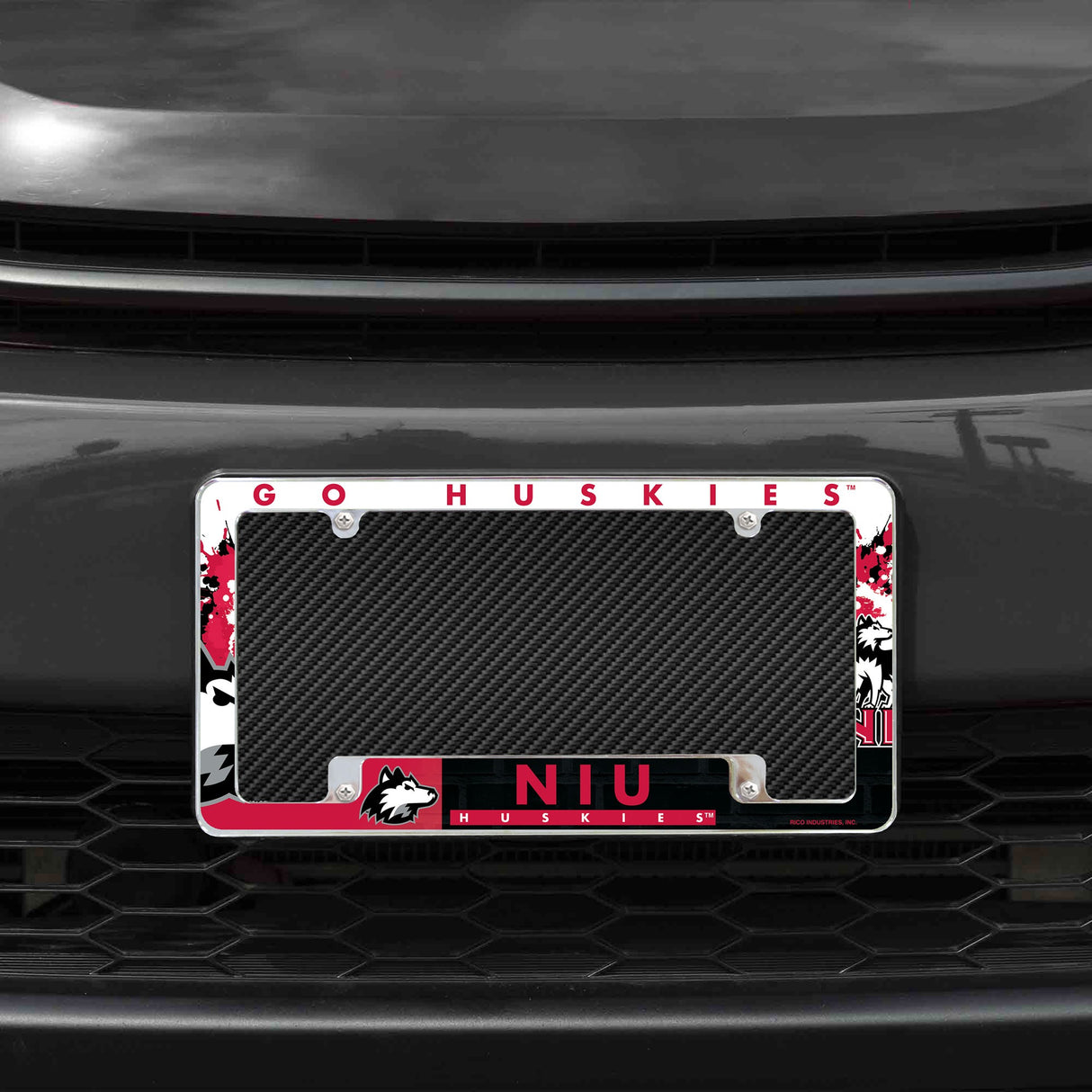 Rico Industries NCAA Northern Illinois Huskies Primary 12" x 6" Chrome License Plate Frame-1