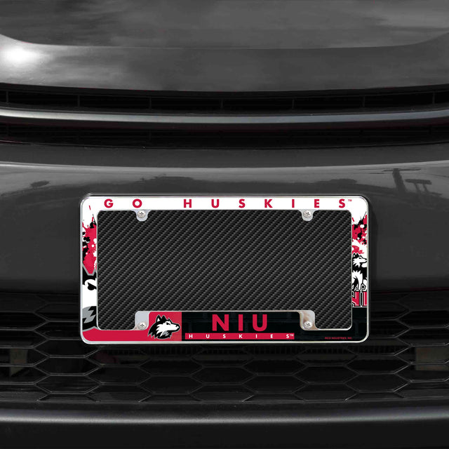 Rico Industries NCAA Northern Illinois Huskies Primary 12" x 6" Chrome License Plate Frame-1