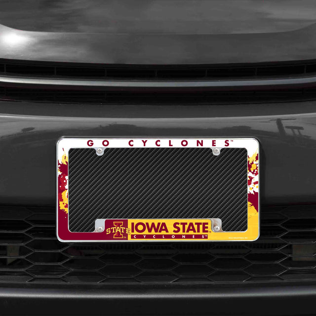 Rico Industries NCAA Iowa State Cyclones Primary 12" x 6" Chrome License Plate Frame-1