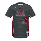 Russell Youth Sublimated Two-Buton Baseball Jersey Team Baseball Jerseys
