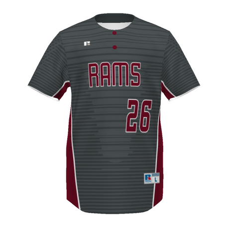 Russell Youth Sublimated Two-Buton Baseball Jersey Team Baseball Jerseys