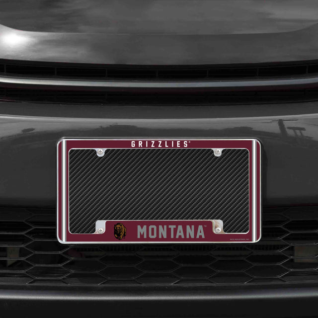 Rico Industries NCAA Montana Grizzlies Classic 12" x 6" Chrome License Plate Frame-1