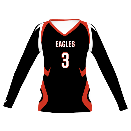 Girl's Freestyle Sublimated Turbo Long Sleeve Volleyball Jersey League Outfitters
