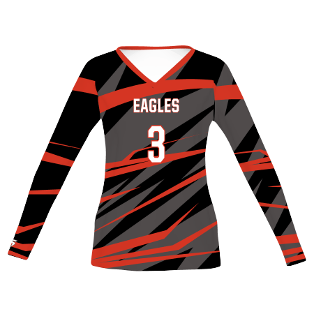 Girl's Freestyle Sublimated Turbo Long Sleeve Volleyball Jersey League Outfitters