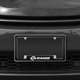 Rico Industries NFL  Los Angeles Rams Black 12" x 6" Chrome License Plate Frame-1