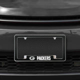 Rico Industries NFL  Green Bay Packers Black 12" x 6" Chrome License Plate Frame-1