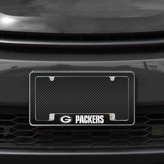 Rico Industries NFL  Green Bay Packers Black 12" x 6" Chrome License Plate Frame-1
