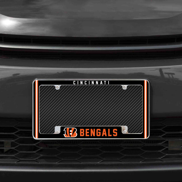 Rico Industries NFL  Cincinnati Bengals Classic 12" x 6" Chrome License Plate Frame-1