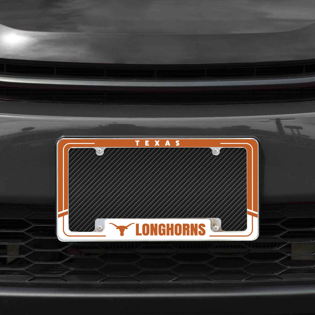 Rico Industries NCAA Texas Longhorns Two-Tone 12" x 6" Chrome License Plate Frame-1