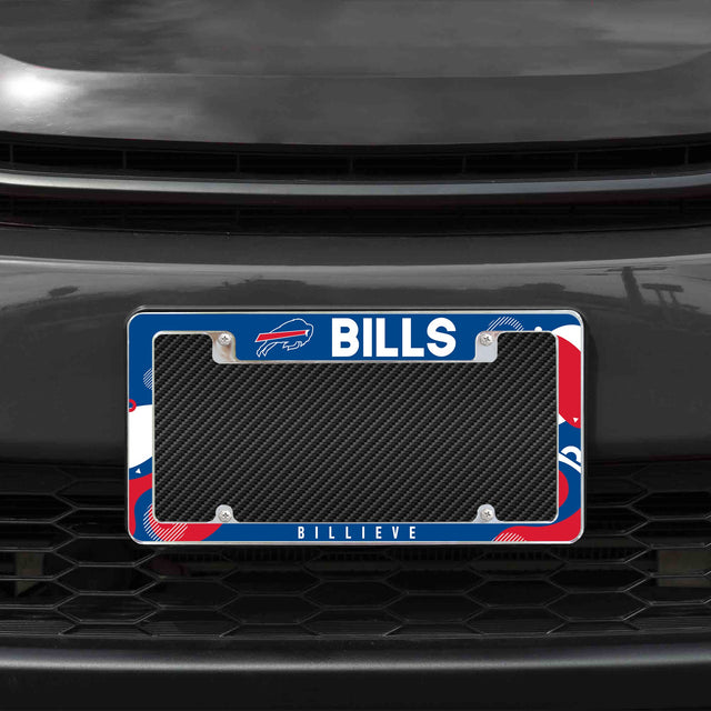 Rico Industries NFL  Buffalo Bills Wave 12" x 6" Chrome License Plate Frame-1