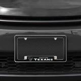 Rico Industries NFL  Houston Texans Black 12" x 6" Chrome License Plate Frame-1