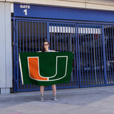 Rico Industries NCAA Miami Hurricanes - The U Standard 3' x 5' Banner Flag-4