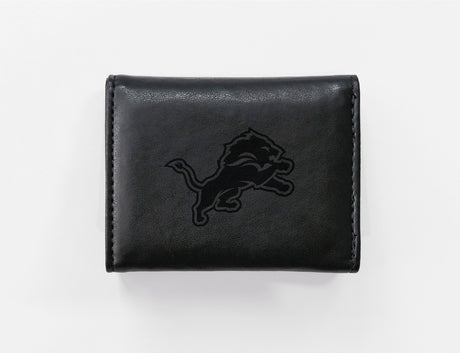 Rico Industries NFL  Detroit Lions  Laser Engraved Faux Leather Trifold Wallet-1