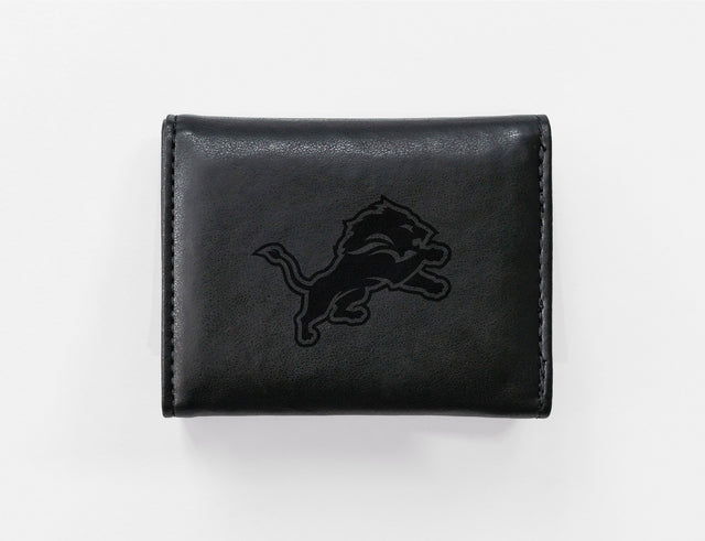 Rico Industries NFL  Detroit Lions  Laser Engraved Faux Leather Trifold Wallet-1
