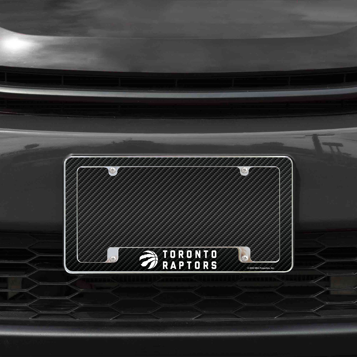 Rico Industries NBA  Toronto Raptors Black 12" x 6" Chrome License Plate Frame-1