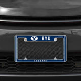 Rico Industries NCAA BYU Cougars Classic 12" x 6" Chrome License Plate Frame-1