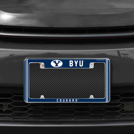 Rico Industries NCAA BYU Cougars Classic 12" x 6" Chrome License Plate Frame-1