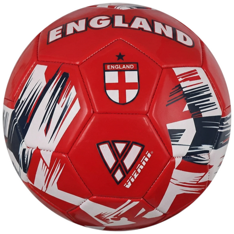Vizari National Team soccer ball red with England crest and white graffiti-like graphics