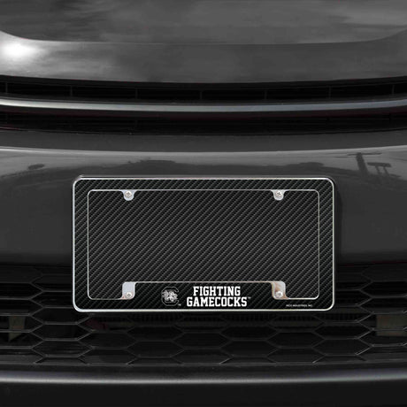 Rico Industries NCAA South Carolina Gamecocks Black 12" x 6" Chrome License Plate Frame-1