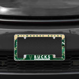 Rico Industries NBA  Milwaukee Bucks Primary 12" x 6" Chrome License Plate Frame-1