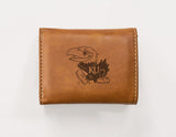 Rico Industries NCAA Kansas Jayhawks  Laser Engraved Faux Leather Trifold Wallet-1