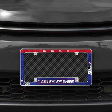 Rico Industries NFL  New York Giants Multi Champ 12" x 6" Chrome License Plate Frame-1