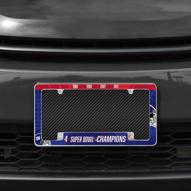 Rico Industries NFL  New York Giants Multi Champ 12" x 6" Chrome License Plate Frame-1