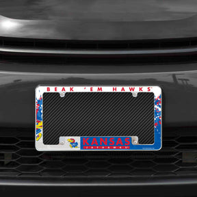 Rico Industries NCAA Kansas Jayhawks Primary 12" x 6" Chrome License Plate Frame-1